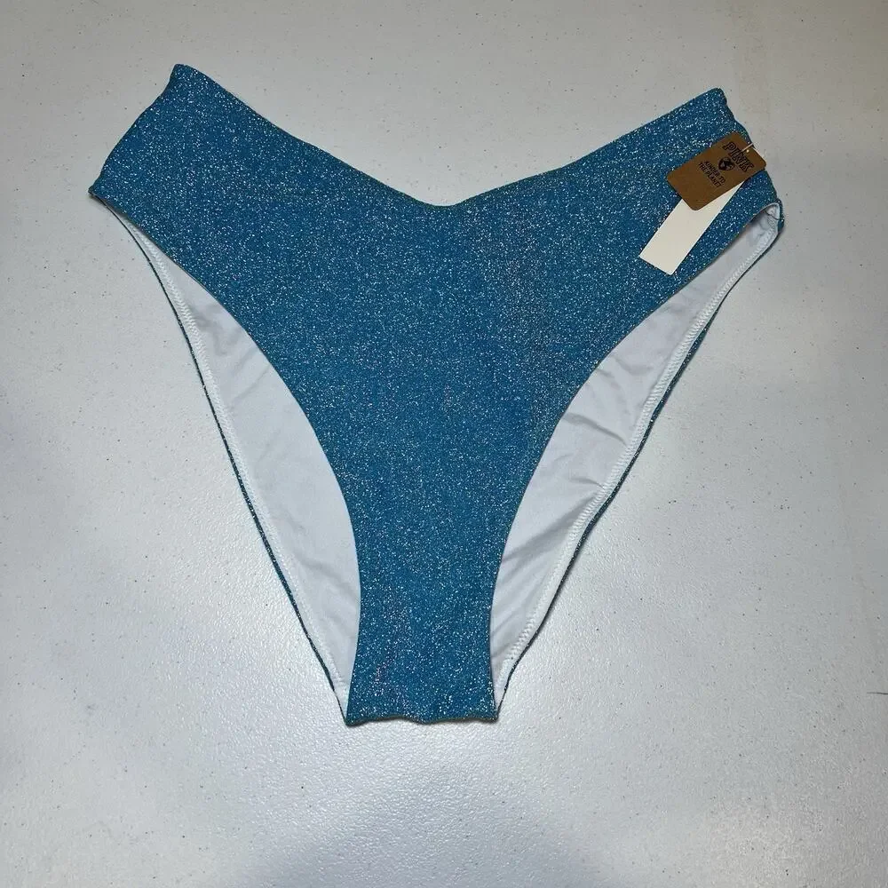 Lot Of Two PINK Victoria’s Secret V Front Itsy Bikini Bottom Size Medium NWT‎